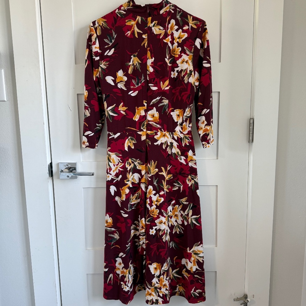 Floral midi dress - 3/4 sleeves